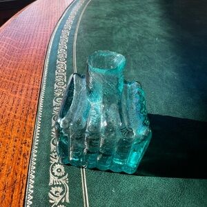 Antique Vintage Victorian Glass Inkwell